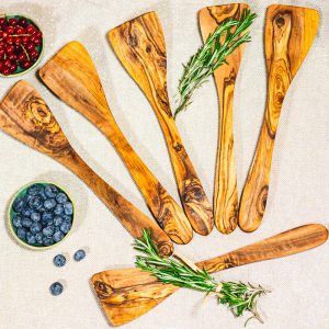 Pfannenwender ohne Löcher – Olivenholz, 30 cm