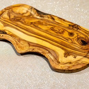 Olivenholz Tranchierbrett mit Saftrille, 40–44 cm